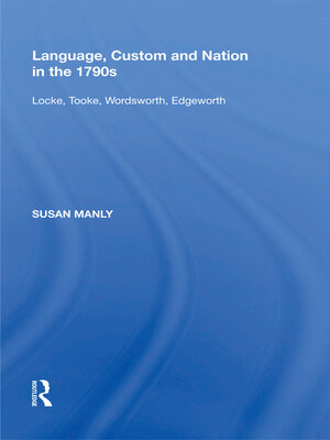 cover image of Language, Custom and Nation in the 1790s